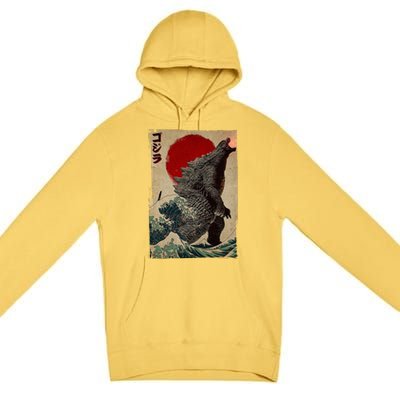 Retro Vintage Japanese Art Legendary Rare Kaiju Premium Pullover Hoodie