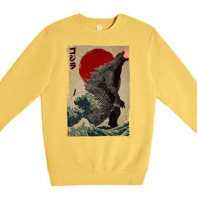 Retro Vintage Japanese Art Legendary Rare Kaiju Premium Crewneck Sweatshirt