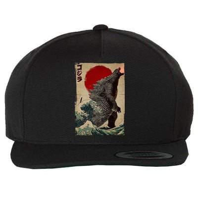 Retro Vintage Japanese Art Legendary Rare Kaiju Wool Snapback Cap