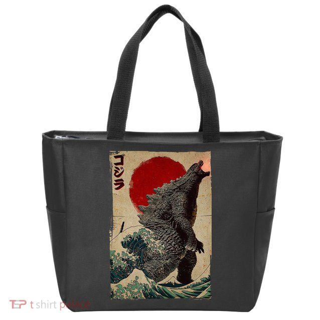 Retro Vintage Japanese Art Legendary Rare Kaiju Zip Tote Bag