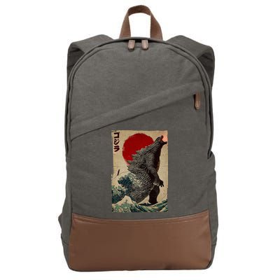 Retro Vintage Japanese Art Legendary Rare Kaiju Cotton Canvas Backpack