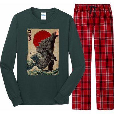 Retro Vintage Japanese Art Legendary Rare Kaiju Long Sleeve Pajama Set