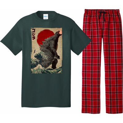 Retro Vintage Japanese Art Legendary Rare Kaiju Pajama Set