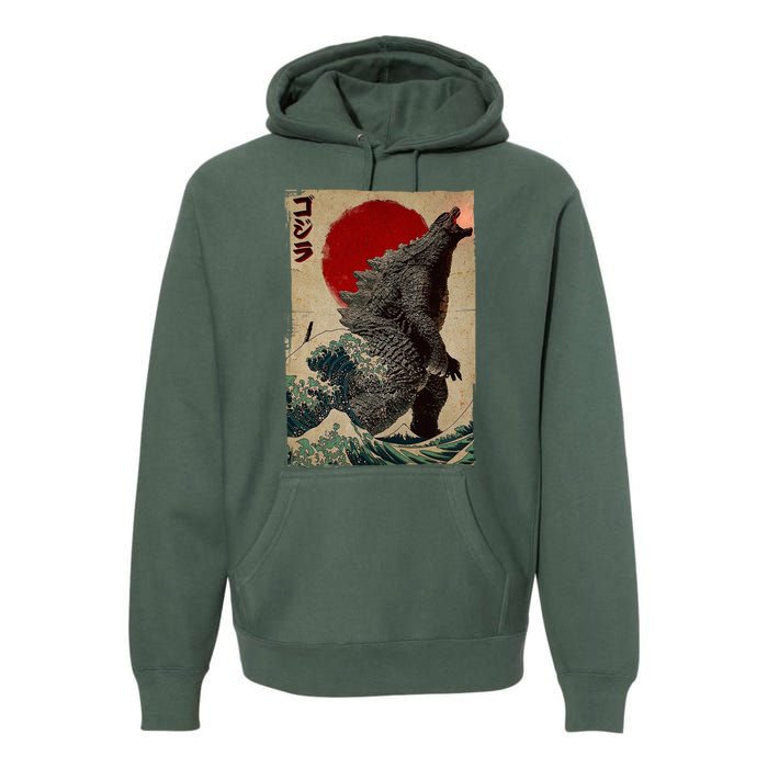 Retro Vintage Japanese Art Legendary Rare Kaiju Premium Hoodie