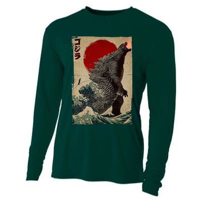 Retro Vintage Japanese Art Legendary Rare Kaiju Cooling Performance Long Sleeve Crew