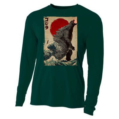 Retro Vintage Japanese Art Legendary Rare Kaiju Cooling Performance Long Sleeve Crew