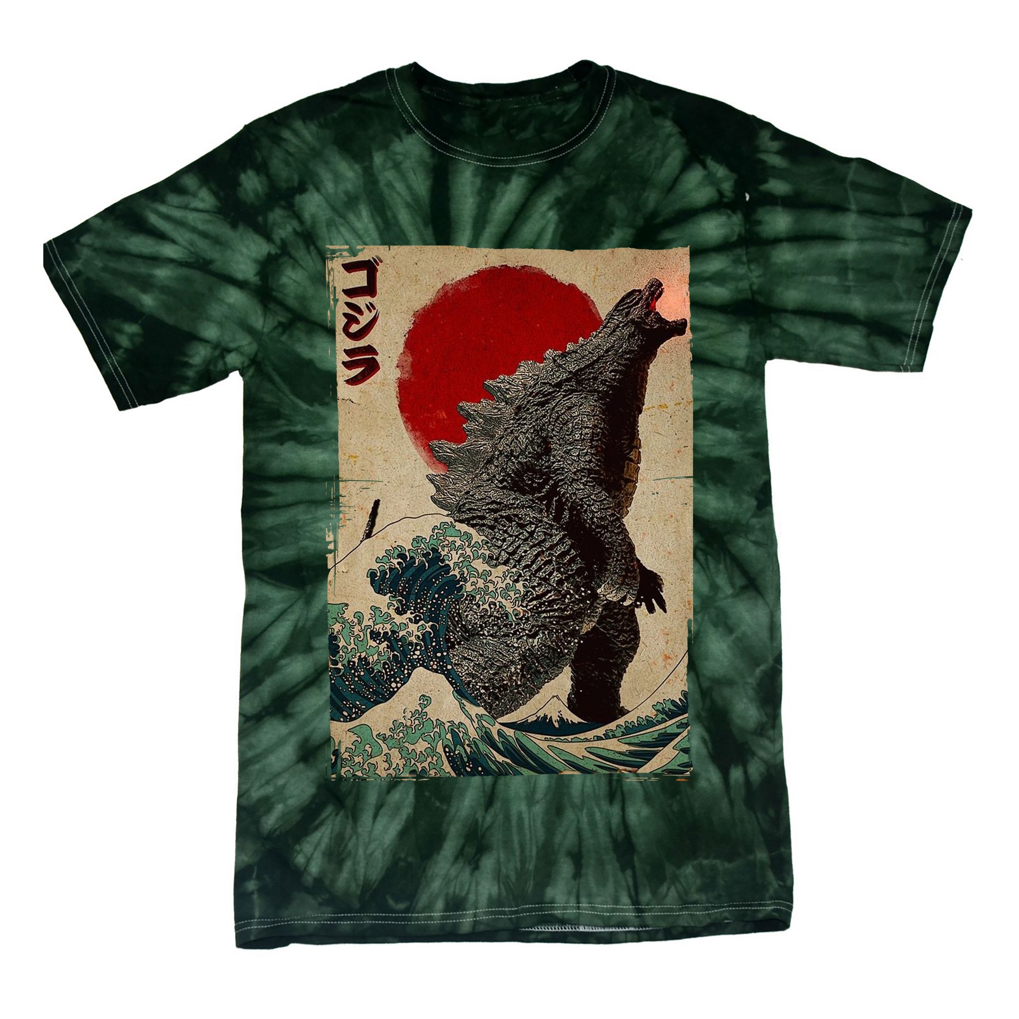 Retro Vintage Japanese Art Legendary Rare Kaiju Tie-Dye T-Shirt