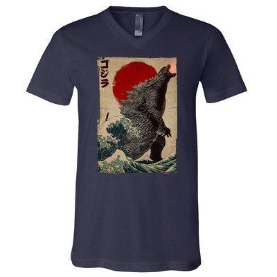 Retro Vintage Japanese Art Legendary Rare Kaiju V-Neck T-Shirt