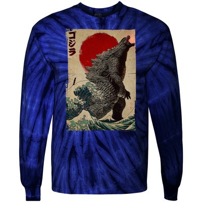 Retro Vintage Japanese Art Legendary Rare Kaiju Tie-Dye Long Sleeve Shirt