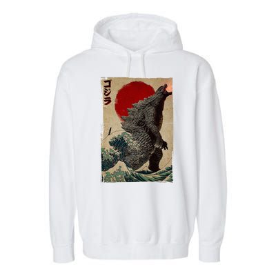 Retro Vintage Japanese Art Legendary Rare Kaiju Garment-Dyed Fleece Hoodie