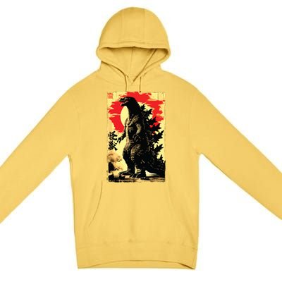 Retro Vintage Japanese Art Legendary Rare Kaiju Premium Pullover Hoodie