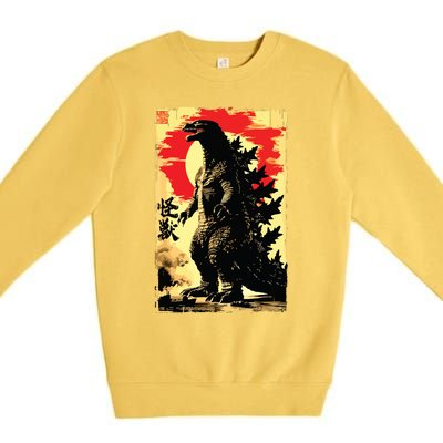 Retro Vintage Japanese Art Legendary Rare Kaiju Premium Crewneck Sweatshirt