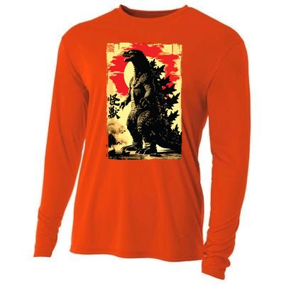 Retro Vintage Japanese Art Legendary Rare Kaiju Cooling Performance Long Sleeve Crew