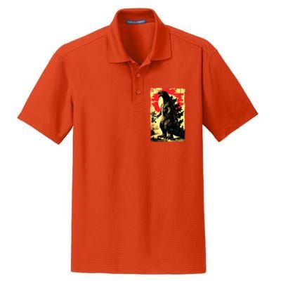 Retro Vintage Japanese Art Legendary Rare Kaiju Dry Zone Grid Polo