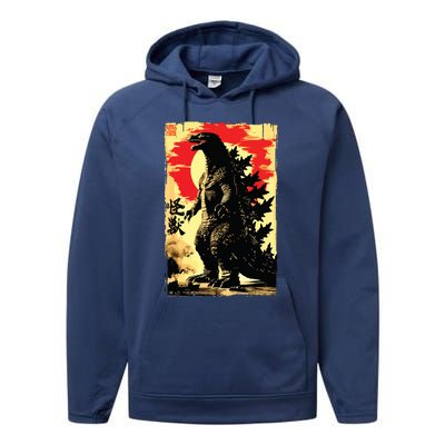 Retro Vintage Japanese Art Legendary Rare Kaiju Performance Fleece Hoodie