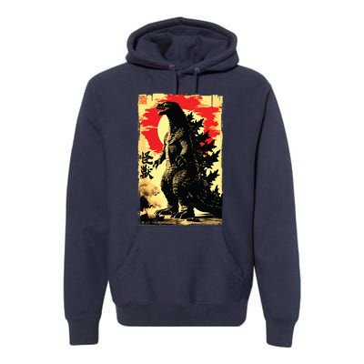 Retro Vintage Japanese Art Legendary Rare Kaiju Premium Hoodie