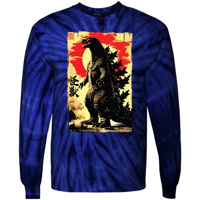 Retro Vintage Japanese Art Legendary Rare Kaiju Tie-Dye Long Sleeve Shirt