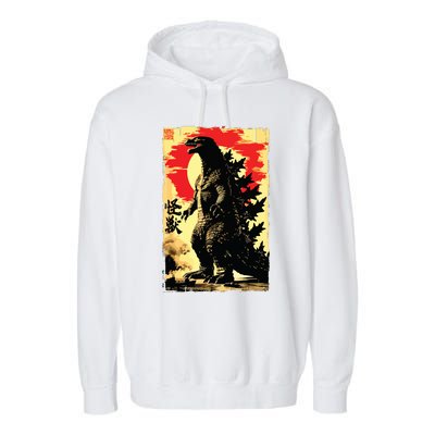 Retro Vintage Japanese Art Legendary Rare Kaiju Garment-Dyed Fleece Hoodie