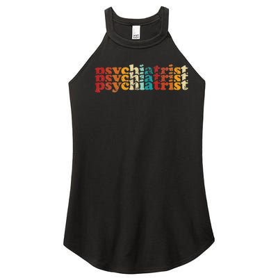 Retro Vintage Job Title Psychiatrist Women’s Perfect Tri Rocker Tank