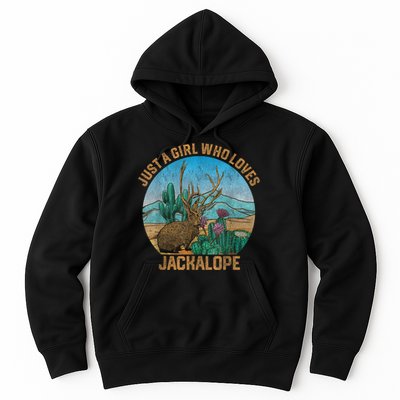 Retro Vintage Just A Girl Who Loves Jackalope Cryptozoology Hoodie