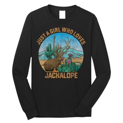 Retro Vintage Just A Girl Who Loves Jackalope Cryptozoology Long Sleeve Shirt