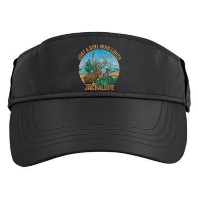 Retro Vintage Just A Girl Who Loves Jackalope Cryptozoology Adult Drive Performance Visor