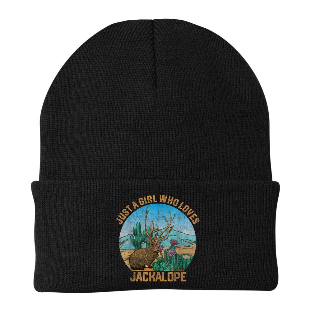 Retro Vintage Just A Girl Who Loves Jackalope Cryptozoology Beanie