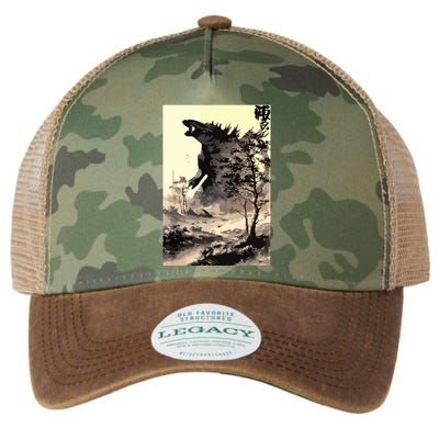 Retro Vintage Japanese Art Legendary Rare Kaiju Calligraphy Legacy Tie Dye Trucker Hat