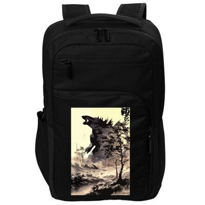 Retro Vintage Japanese Art Legendary Rare Kaiju Calligraphy Impact Tech Backpack