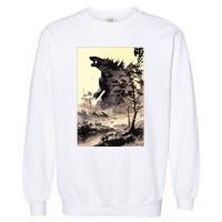 Retro Vintage Japanese Art Legendary Rare Kaiju Calligraphy Garment-Dyed Sweatshirt