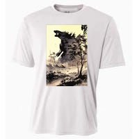 Retro Vintage Japanese Art Legendary Rare Kaiju Calligraphy Cooling Performance Crew T-Shirt