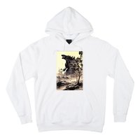 Retro Vintage Japanese Art Legendary Rare Kaiju Calligraphy Hoodie