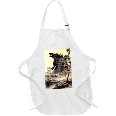 Retro Vintage Japanese Art Legendary Rare Kaiju Calligraphy Apron
