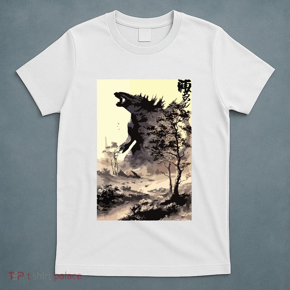 Retro Vintage Japanese Art Legendary Rare Kaiju Calligraphy T-Shirt