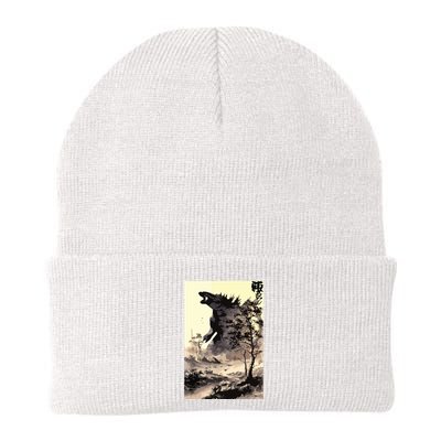 Retro Vintage Japanese Art Legendary Rare Kaiju Calligraphy Beanie
