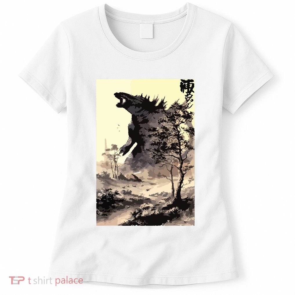 Retro Vintage Japanese Art Legendary Rare Kaiju Calligraphy Womens T-Shirt