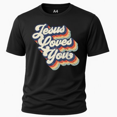 Retro Vintage Jesus Loves You Performance Shirt