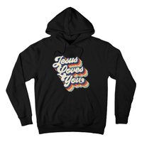 Retro Vintage Jesus Loves You Hoodie