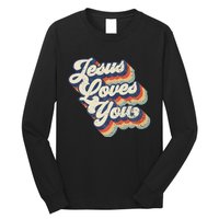 Retro Vintage Jesus Loves You Long Sleeve Shirt