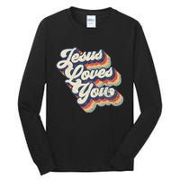 Retro Vintage Jesus Loves You Tall Long Sleeve T-Shirt