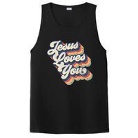 Retro Vintage Jesus Loves You PosiCharge Competitor Tank