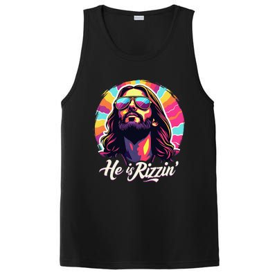 Retro Vintage Jesus Christian He Is Rizzin Jesus Is Rizzen PosiCharge Competitor Tank