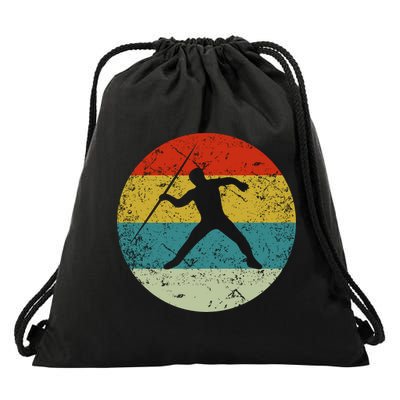 Retro Vintage Javelin Throw Drawstring Bag