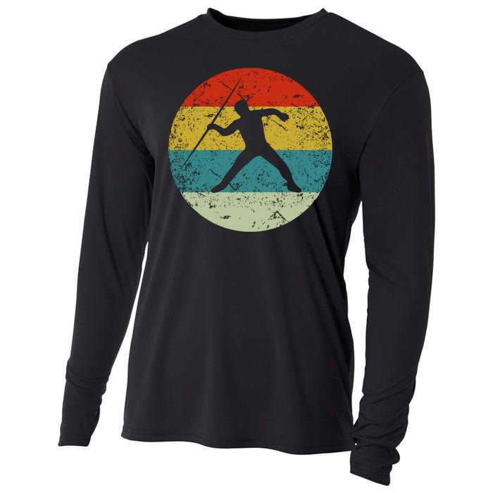 Retro Vintage Javelin Throw Cooling Performance Long Sleeve Crew