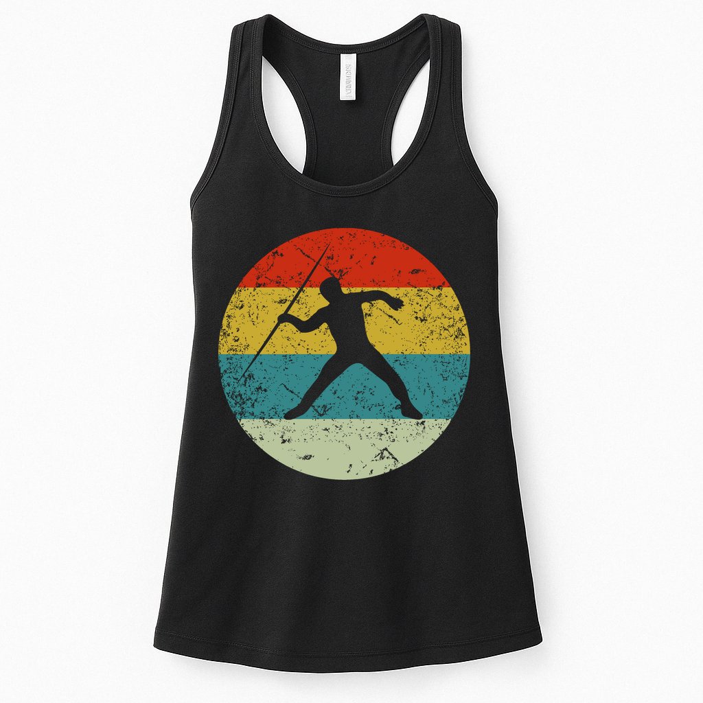 Retro Vintage Javelin Throw Womens Tank Top