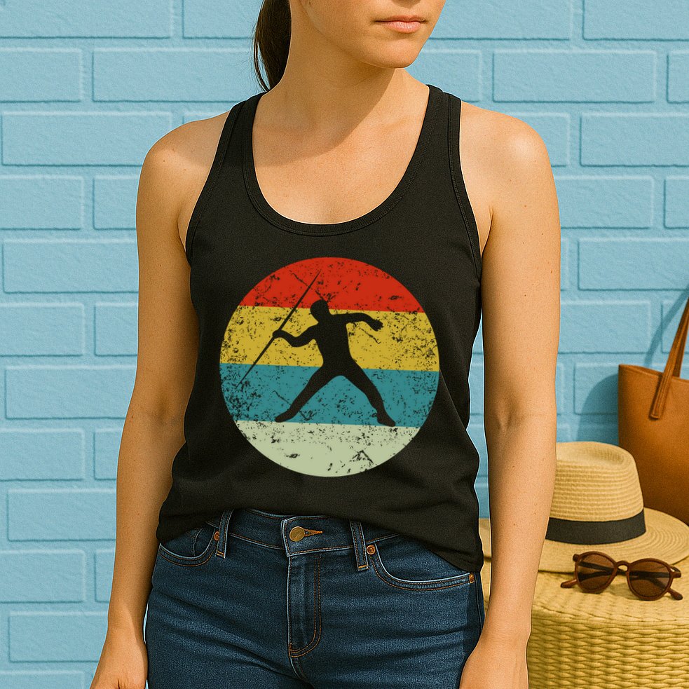 Retro Vintage Javelin Throw Womens Tank Top