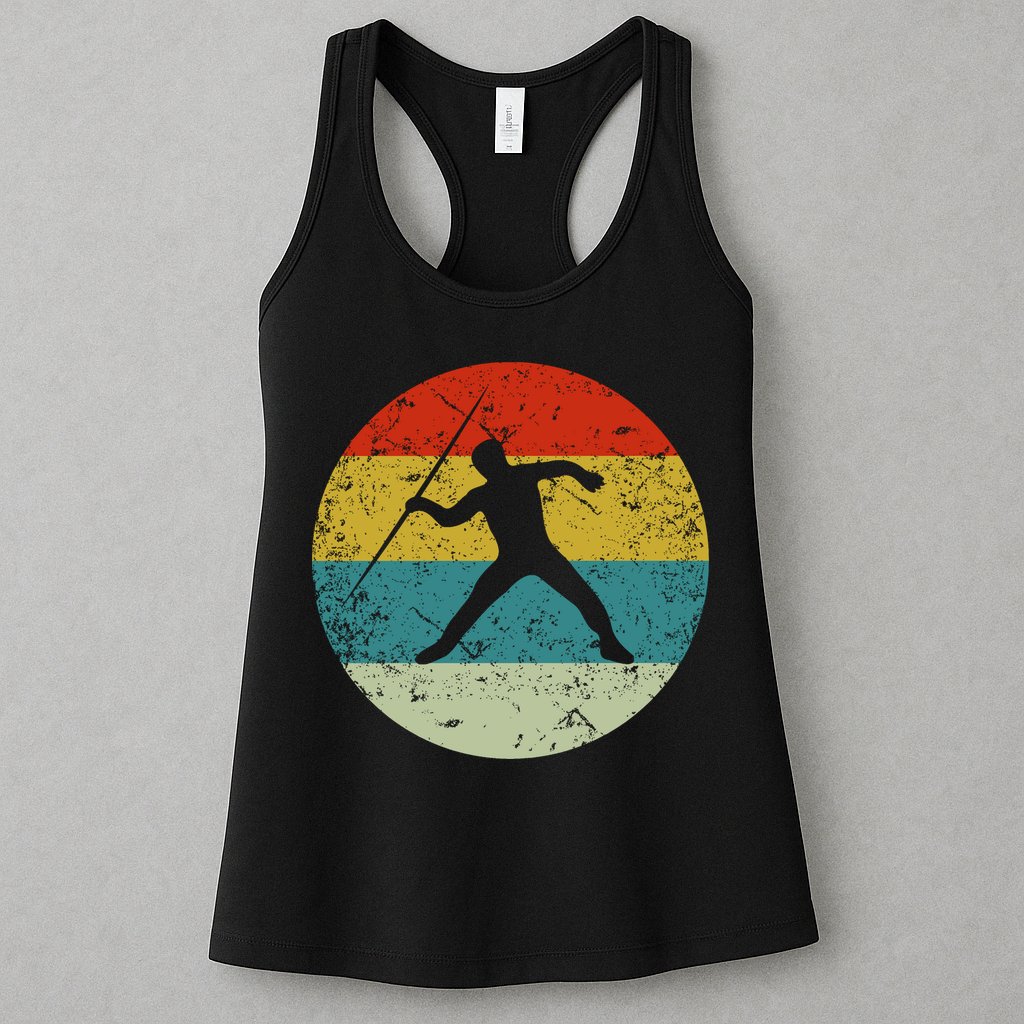 Retro Vintage Javelin Throw Womens Tank Top