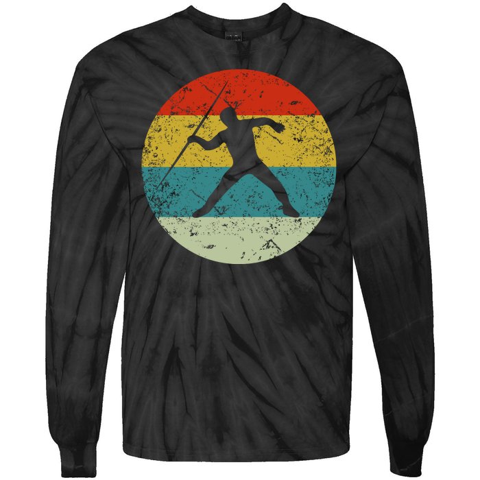 Retro Vintage Javelin Throw Tie-Dye Long Sleeve Shirt