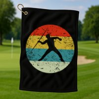 Retro Vintage Javelin Throw Golf Towel