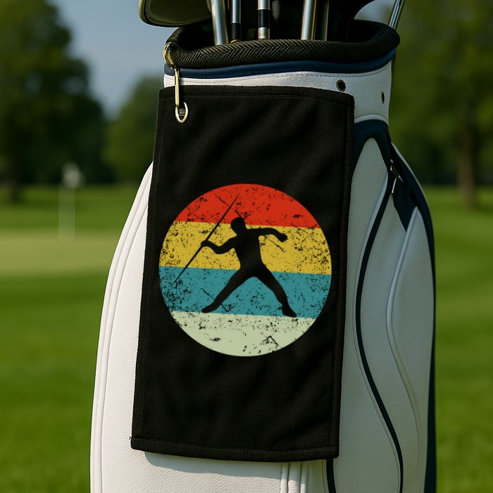Retro Vintage Javelin Throw Golf Towel